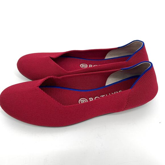 Rothy's Red Flats Euro Size 39, U.S. Size 8.5 Round Toe - Picture 1 of 7